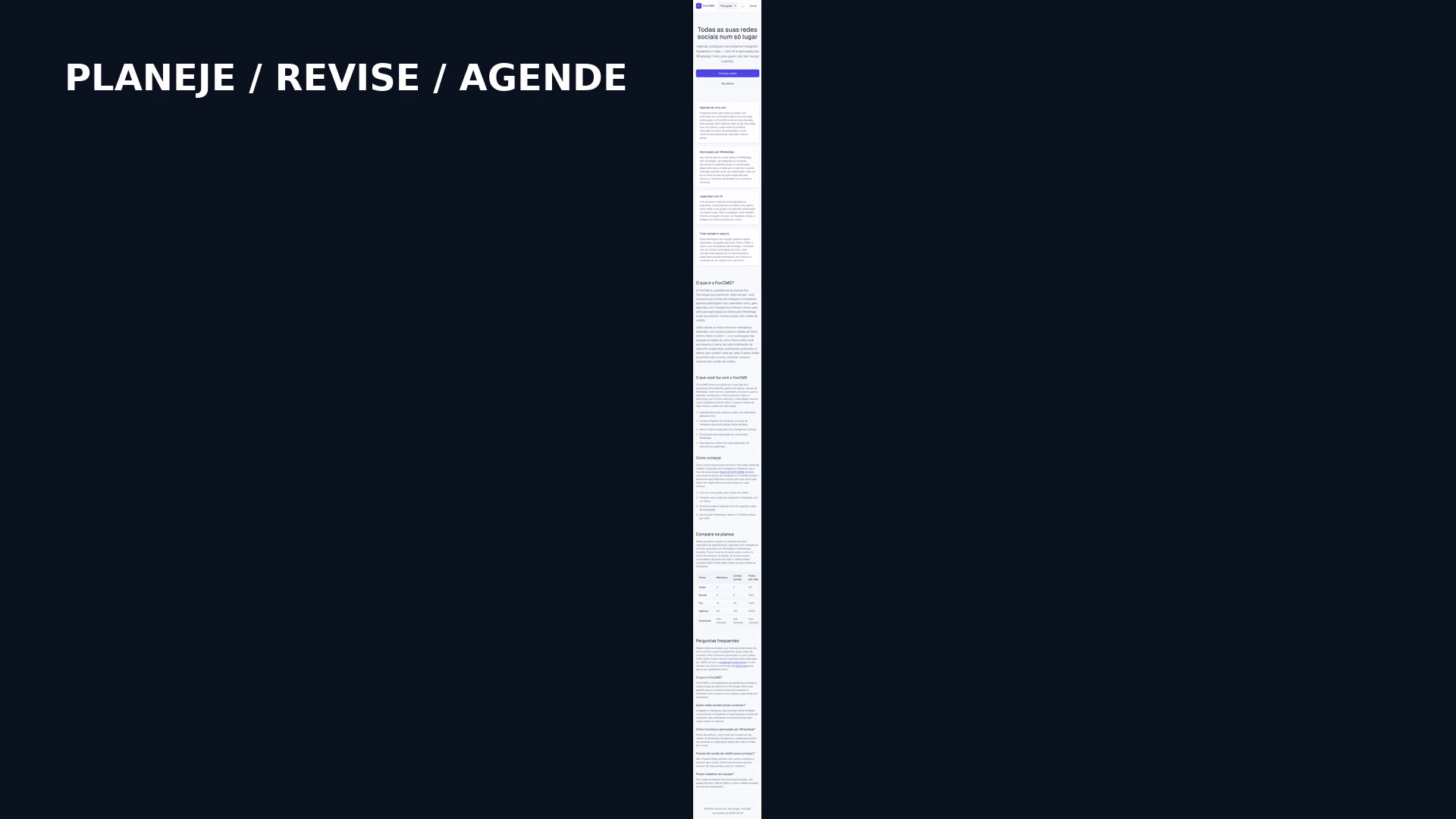Apresentação demonstrativa de FoxCMS