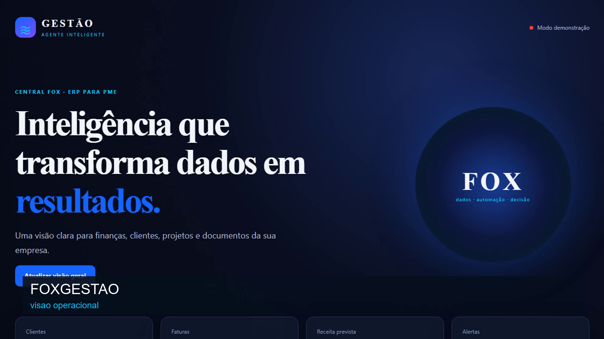 Apresentação demonstrativa de FoxGestão