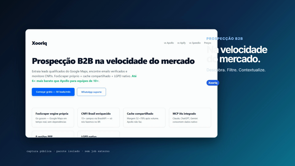 Apresentação demonstrativa de Xooriq